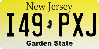 NJ license plate I49PXJ
