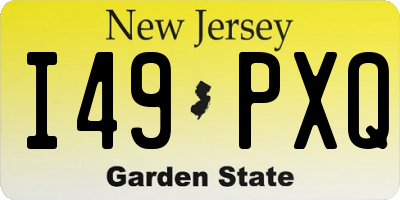 NJ license plate I49PXQ