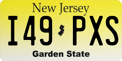 NJ license plate I49PXS