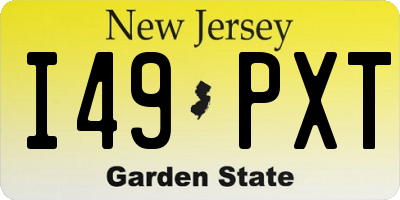NJ license plate I49PXT