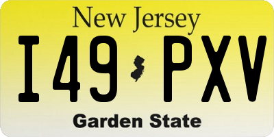 NJ license plate I49PXV