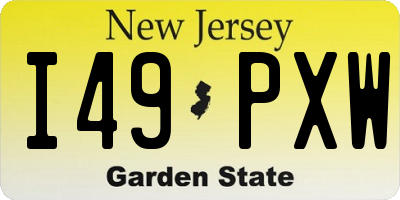 NJ license plate I49PXW