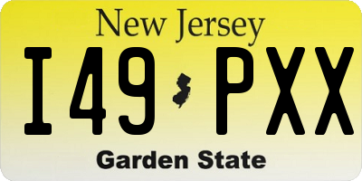 NJ license plate I49PXX