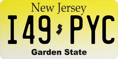 NJ license plate I49PYC