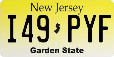 NJ license plate I49PYF