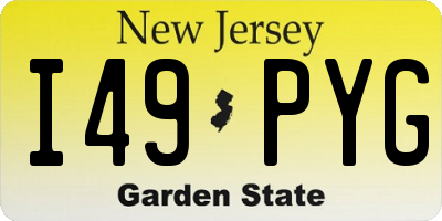 NJ license plate I49PYG