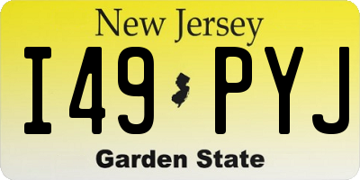 NJ license plate I49PYJ