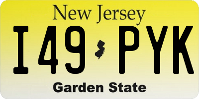 NJ license plate I49PYK