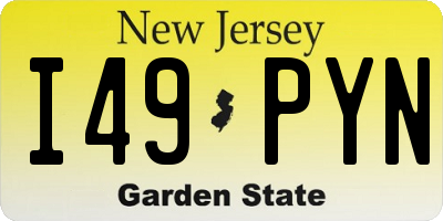NJ license plate I49PYN