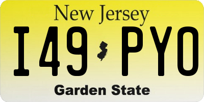 NJ license plate I49PYO