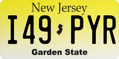 NJ license plate I49PYR