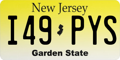 NJ license plate I49PYS