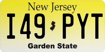 NJ license plate I49PYT