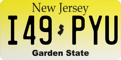 NJ license plate I49PYU
