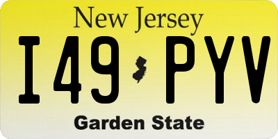 NJ license plate I49PYV