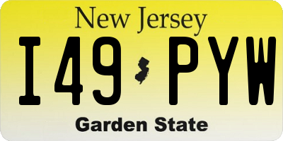 NJ license plate I49PYW
