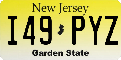 NJ license plate I49PYZ