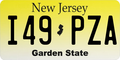 NJ license plate I49PZA