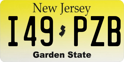 NJ license plate I49PZB