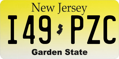NJ license plate I49PZC