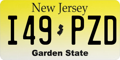 NJ license plate I49PZD
