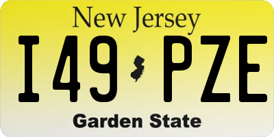 NJ license plate I49PZE
