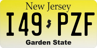 NJ license plate I49PZF