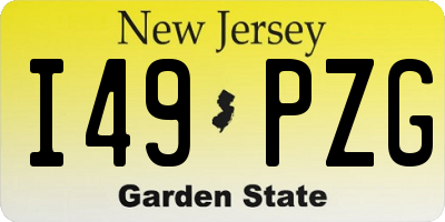 NJ license plate I49PZG