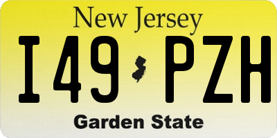 NJ license plate I49PZH