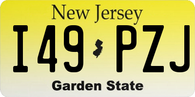 NJ license plate I49PZJ