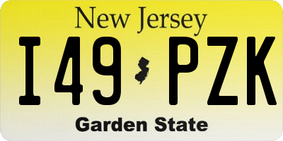 NJ license plate I49PZK