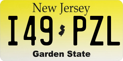 NJ license plate I49PZL