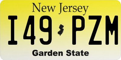 NJ license plate I49PZM