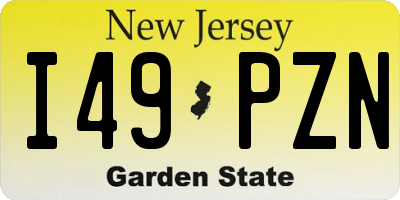 NJ license plate I49PZN