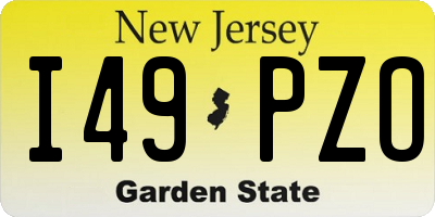 NJ license plate I49PZO