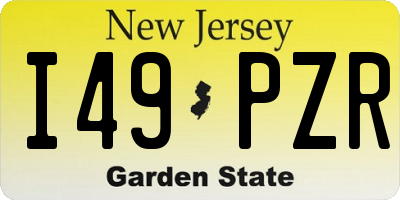 NJ license plate I49PZR