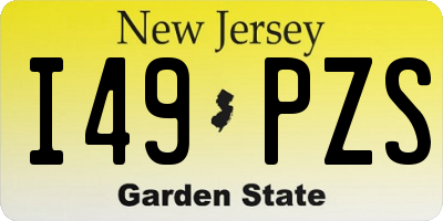 NJ license plate I49PZS