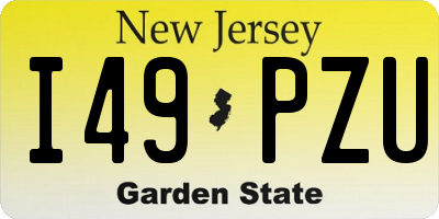NJ license plate I49PZU
