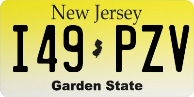 NJ license plate I49PZV