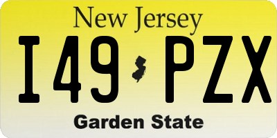 NJ license plate I49PZX