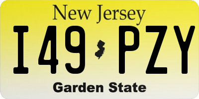 NJ license plate I49PZY