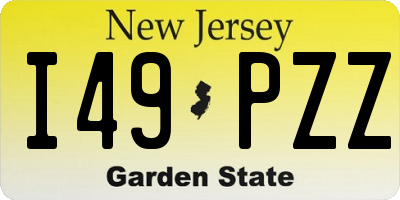 NJ license plate I49PZZ
