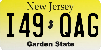 NJ license plate I49QAG