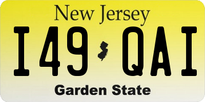 NJ license plate I49QAI