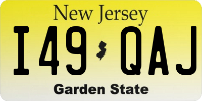 NJ license plate I49QAJ