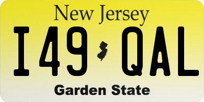 NJ license plate I49QAL