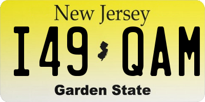 NJ license plate I49QAM