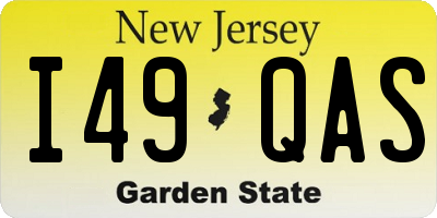NJ license plate I49QAS
