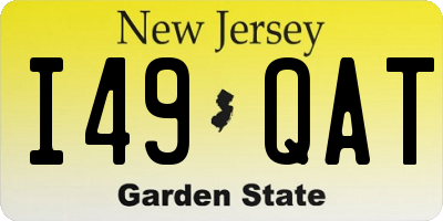 NJ license plate I49QAT
