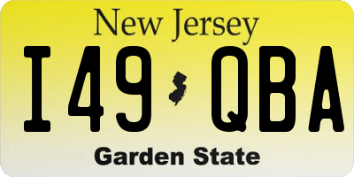 NJ license plate I49QBA